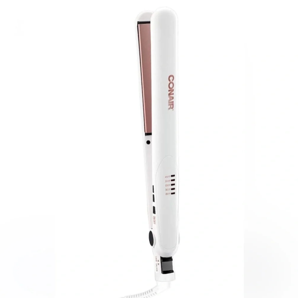 NWT CONAIR Double Ceramic 1" Flat Iron - Rose Gold w/White - Picture 6 of 8